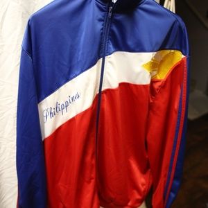 Philippines Flag Zipper Jacket Windbreaker Red Blue White - Sz. XL
